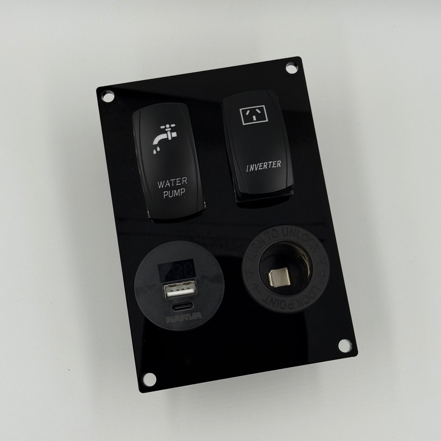 Two Rocker Switch - Power/Switch Panel