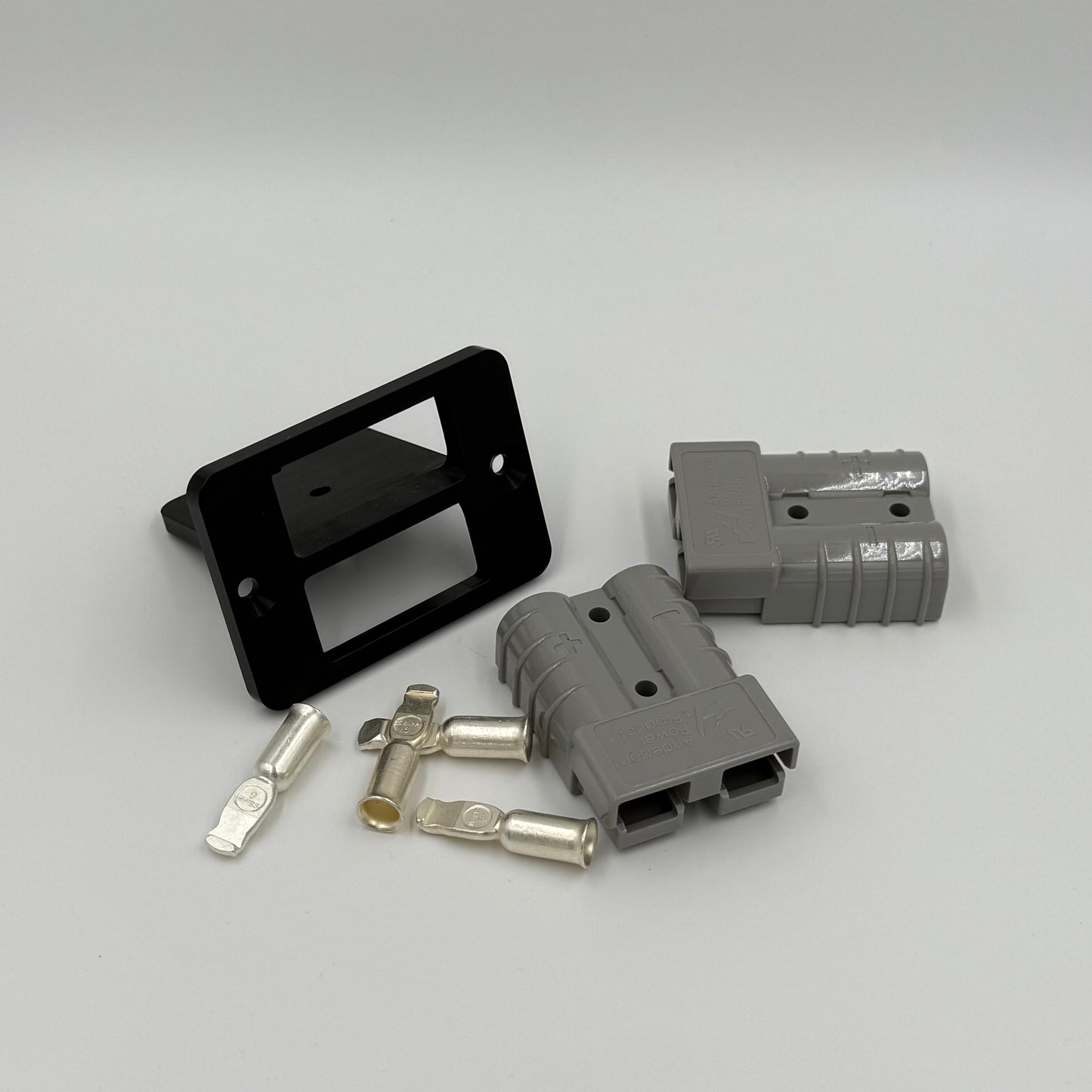 Double Anodised Black Flush Mount Billet CNC Aluminium 50amp Anderson Plug Mount