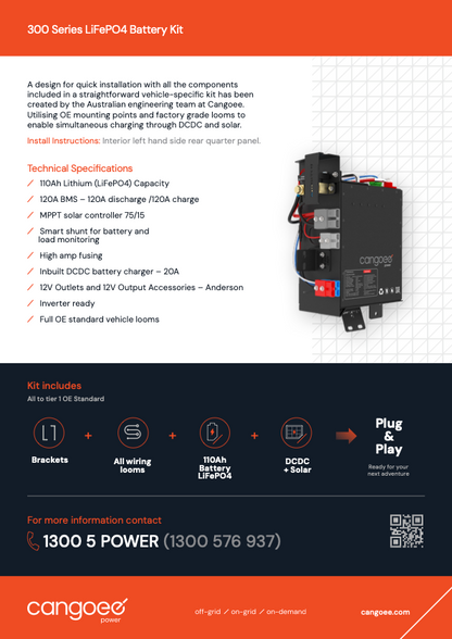 Cangoee - Toyota Landcruiser 300 Series - 110Ah Lithium (LiFePO4) Capacity